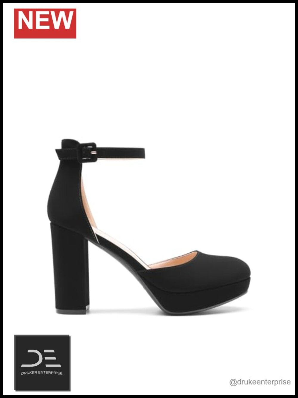 Chunky Platform Heels for Women Closed Toe Mary Jane Ankle Strap Block Heel - Picture 3 of 6